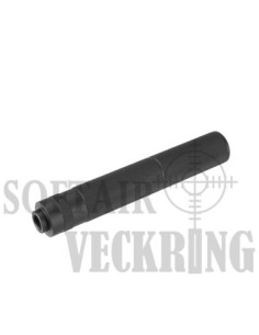 195 mm gerändelter Schalldämpfer aus schwarzem Aluminium