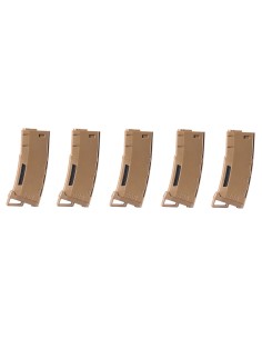 5er-Packung Lancer Tactical Speed 130-Schuss-Magazine – Tan 2